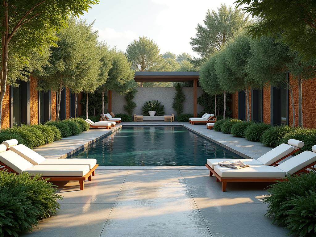Jardín relajante diseñado para spa de lujo